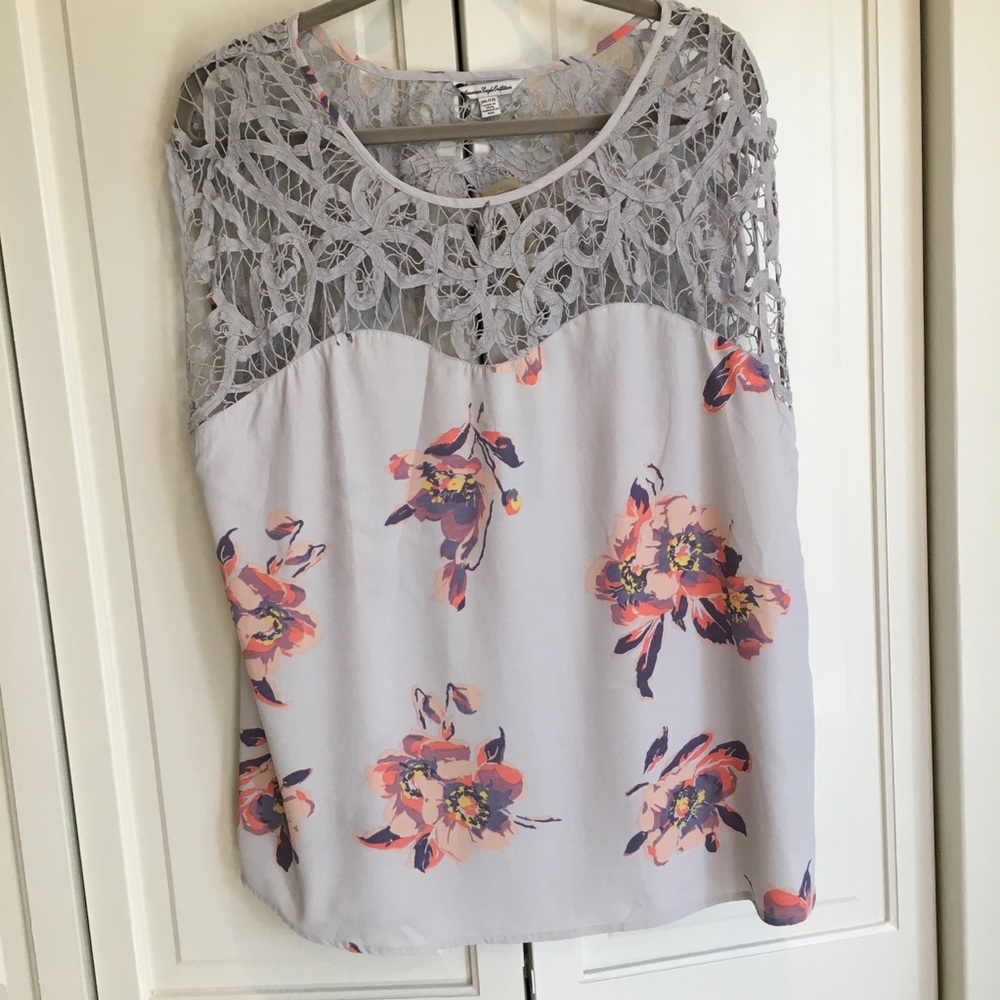 Lace and flower summer top